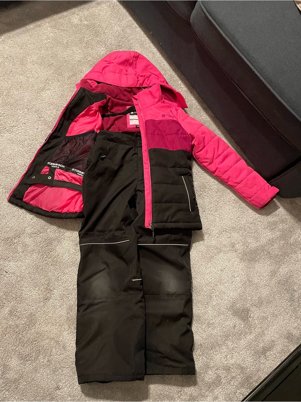 Sunice Kids Pink & Magenta Hooded Insulated Rain Coat